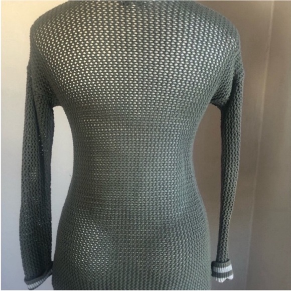 American Eagle Olive Green Knit Button Up Cardigan - Picture 7 of 9